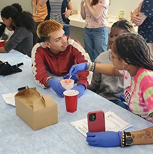 Upward Bound program students doing an activity